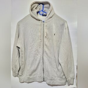 POLO RALPH LAUREN MEN'S DOUBLE-KNIT FULL ZIP HOODIE SIZE 4XLT HEATHER GREY